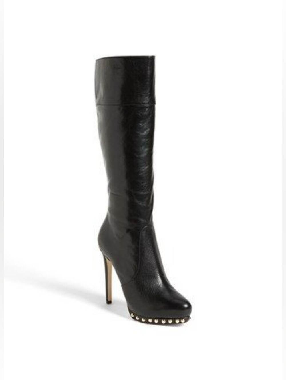 Michael Kors Ailee Knee-High Stiletto Boots with Studded Trim